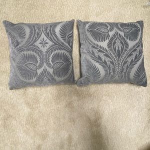 Gray Art Nouveau Chenille Throw Pillow set of 2